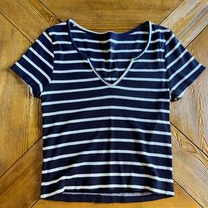 Eye Candy Navy and White Striped Tee